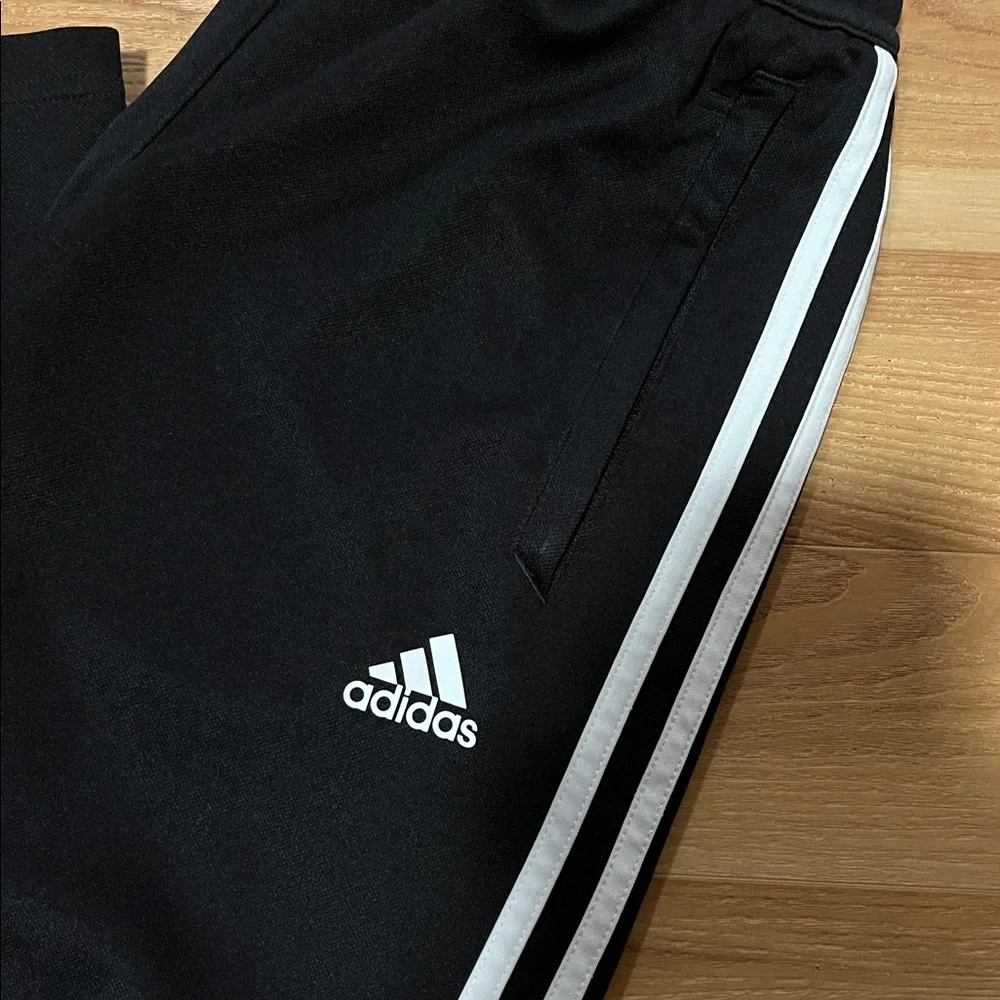 Adidas Black Joggers with White Stripes - Picture 2 of 6